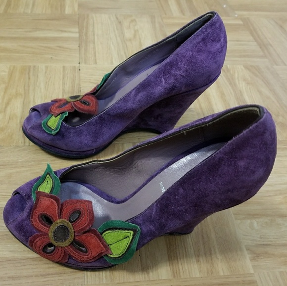 Miu Miu Open Toe Wedge Heels - Picture 2 of 4